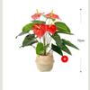 Nordic Style Monstera Faux Plant Arrangement for Living Room Decor