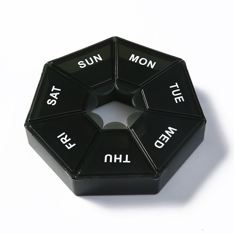Premuim Mini 7 Grids Travel Weekly Portable Pill Case Box Organizer Tablet Holder Small Storage Container for Medicine Fish Oils