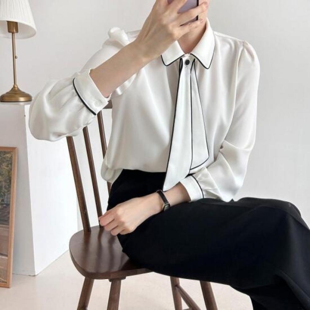New ArrivalS Open Run Women S Winter Ribbon Collar blouSe