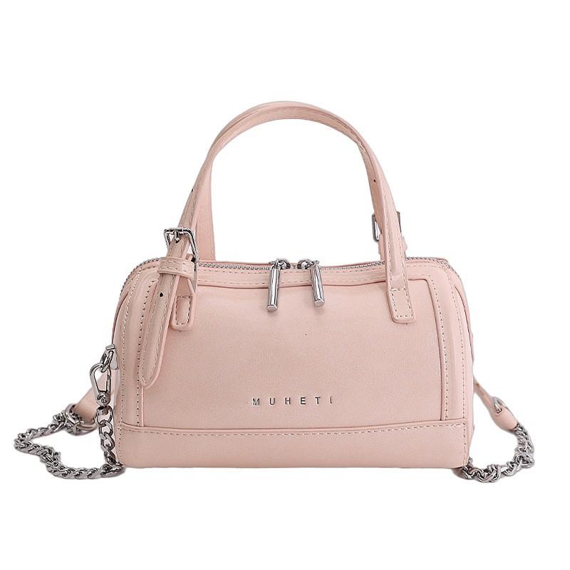 Womens Mini Shoulder Bag Crossbody Daily Commute Stylish PU Leather Boston With Zipper