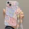 Pink Purple Flower Is Suitable for Iphone17pro Mobile Phone Case Apple 16 Bracelet 14 Space Case 13promax New 15X.