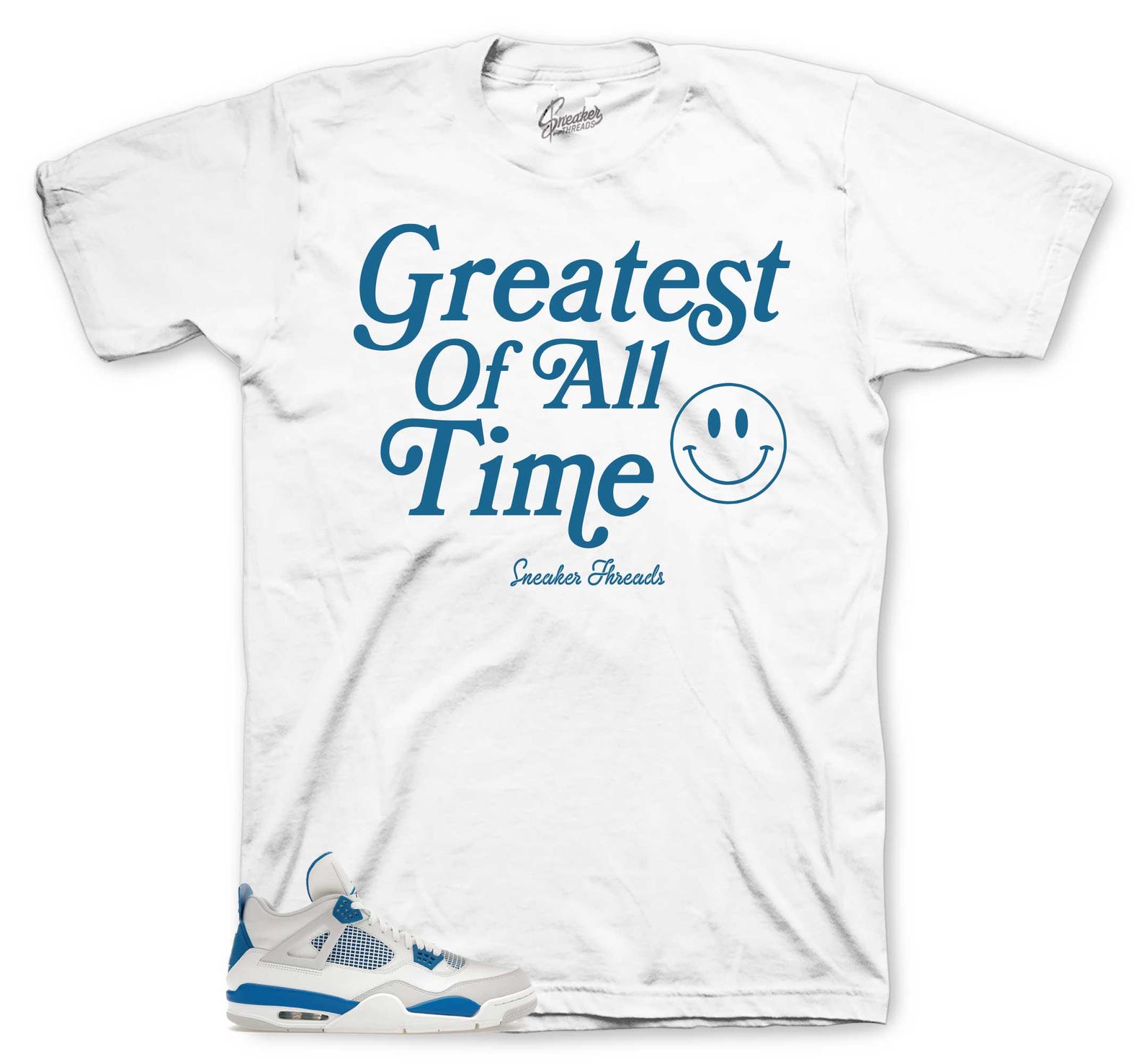 Sneaker Tees To Match Retro 4 Industrial Blue AJ4 Military - GoaT-Shirt S