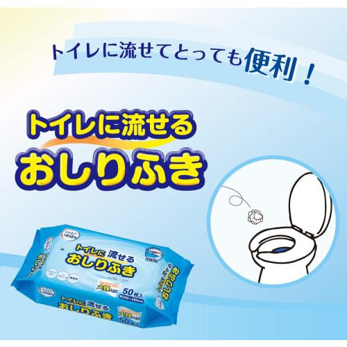 [.co.jp Exclusive] Grand Choice Elmore Ichiban Flushable Baby Wipes, Large, 200 Wipes (50 Wipes X 4 Packs)