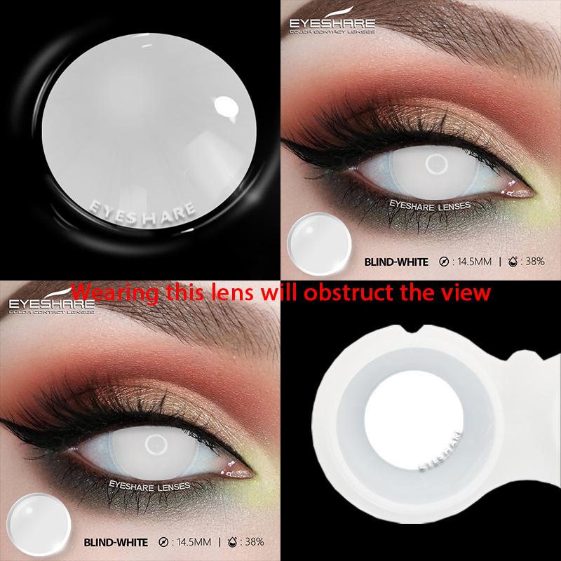 1 Pair Color Contact Lenses for Eyes Cosplay White Lenses Anime Accessories Lenses Black Contacts Lenses for Halloween