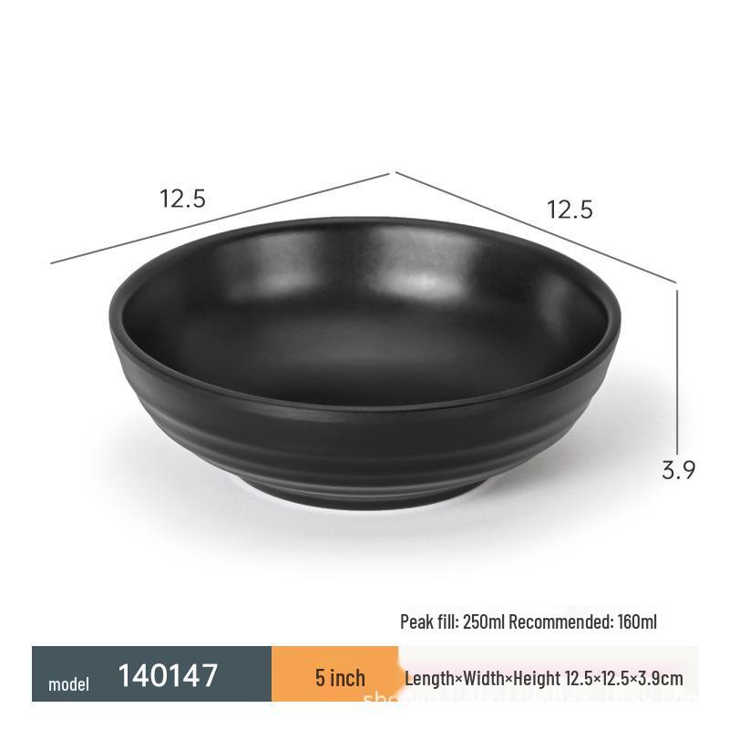 Black Melamine Dipping & Snack Dish with 2-3 Compartments