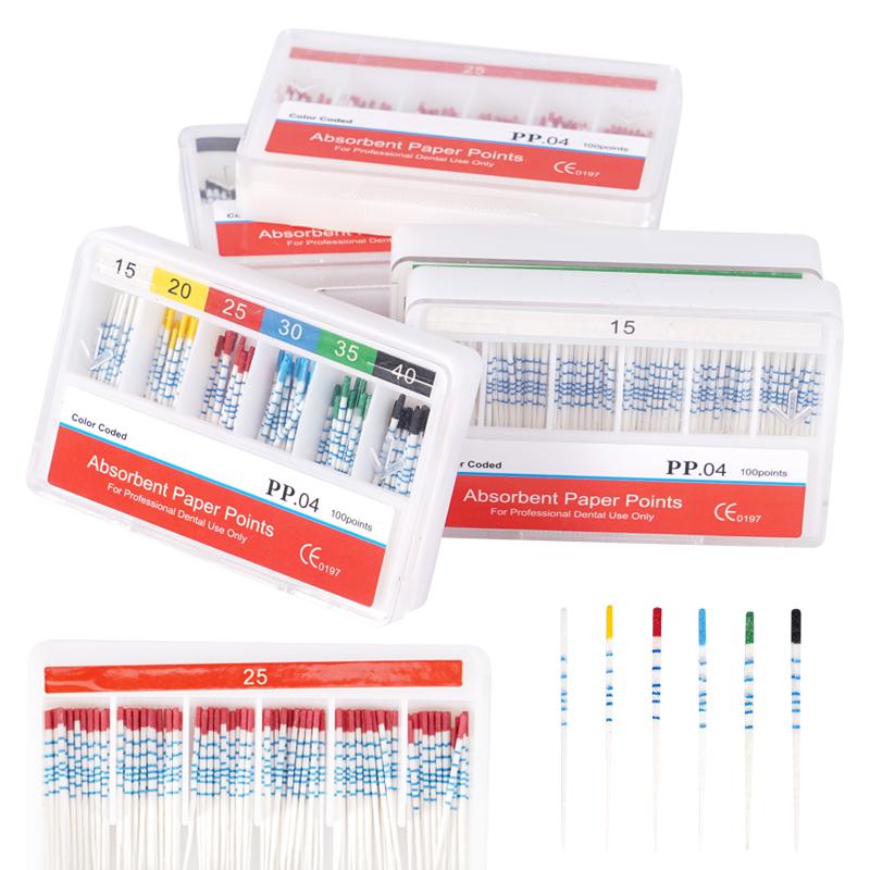 Dental Absorbent Paper Points 04 15-40# Root Cancel Endodontics Gutta Percha Cotton Fiber Tips Dentist Tool