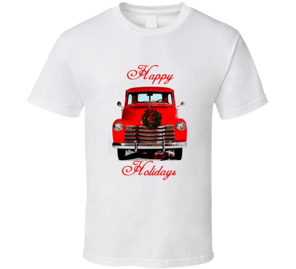 

Happy Holidays Red Chevy Christmas Truck Gift T Shirt 2XL