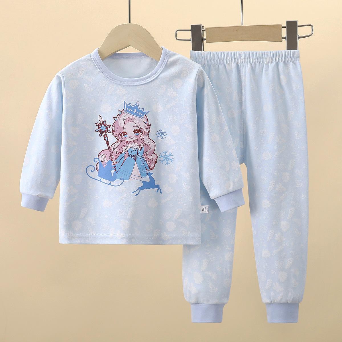 Kids Cotton Thermal Underwear Set Boys Girls Autumn Warm Long Johns Pajamas Home Wear Children Clothing 90cm