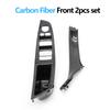 LHD Carbon Fiber Beige Black Interior Door Pull Handle Trim Cover Set For BMW 5 Series F10 F11 F18 520i 523i 525i 528i 535i