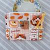 Adorable Blue Cartoon Makeup Bag: Mini Pure Cotton Coin and Earphone Pouch, Lipstick Carrier, Portable Storage.