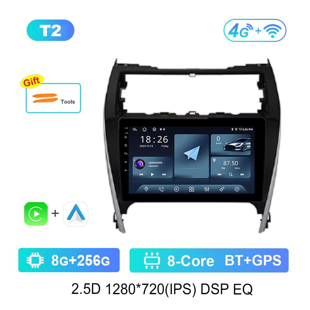 For Toyota Camry 7 50 55 2012 - 2017 Car Video Multimedia Player GPS Navi Android System 4G Carplay WiFi 2.5D Screen Bluetooth