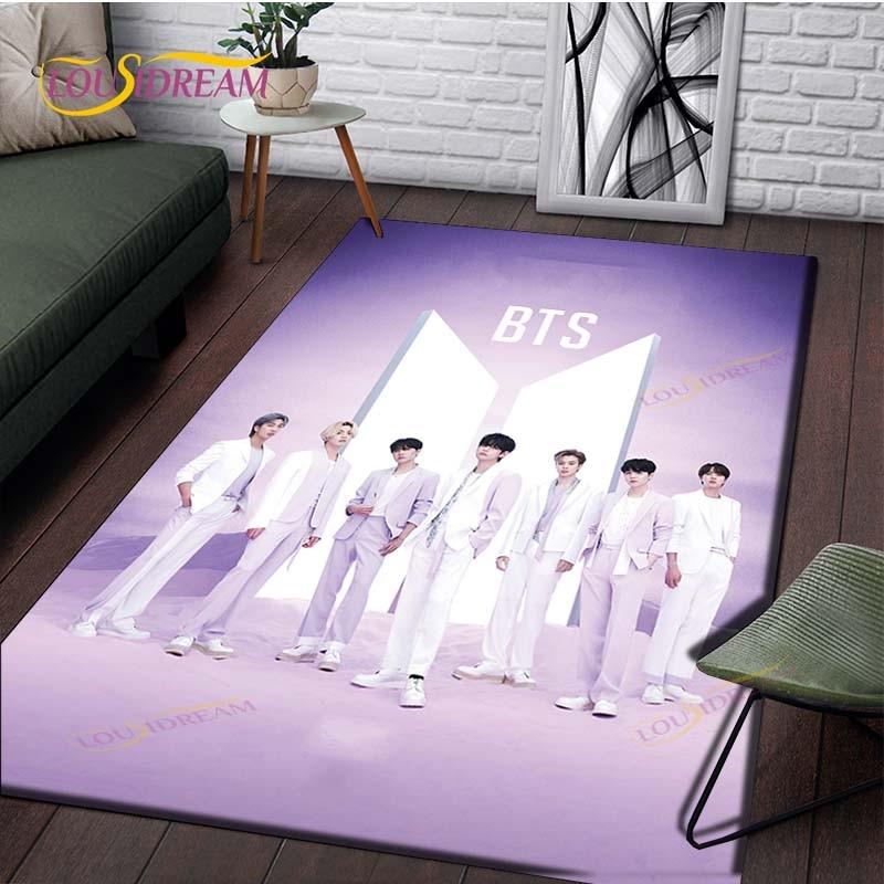 Новейшие ковры с рисунком Kpop Bangtan Boys BTS, ковер для гостиной с противоскользящим покрытием, коврики для детской спальни, коврик для йоги, большой ковер для декора 60cm x 90cm
