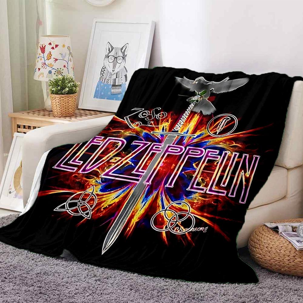 1 ks LED ZEPPELIN Deky Měkké Teplé Celoroční Přehoz na Pohovku, Postel, Auto, Kancelář Živé Barevné Provedení, Odolný & Útulný Dárek