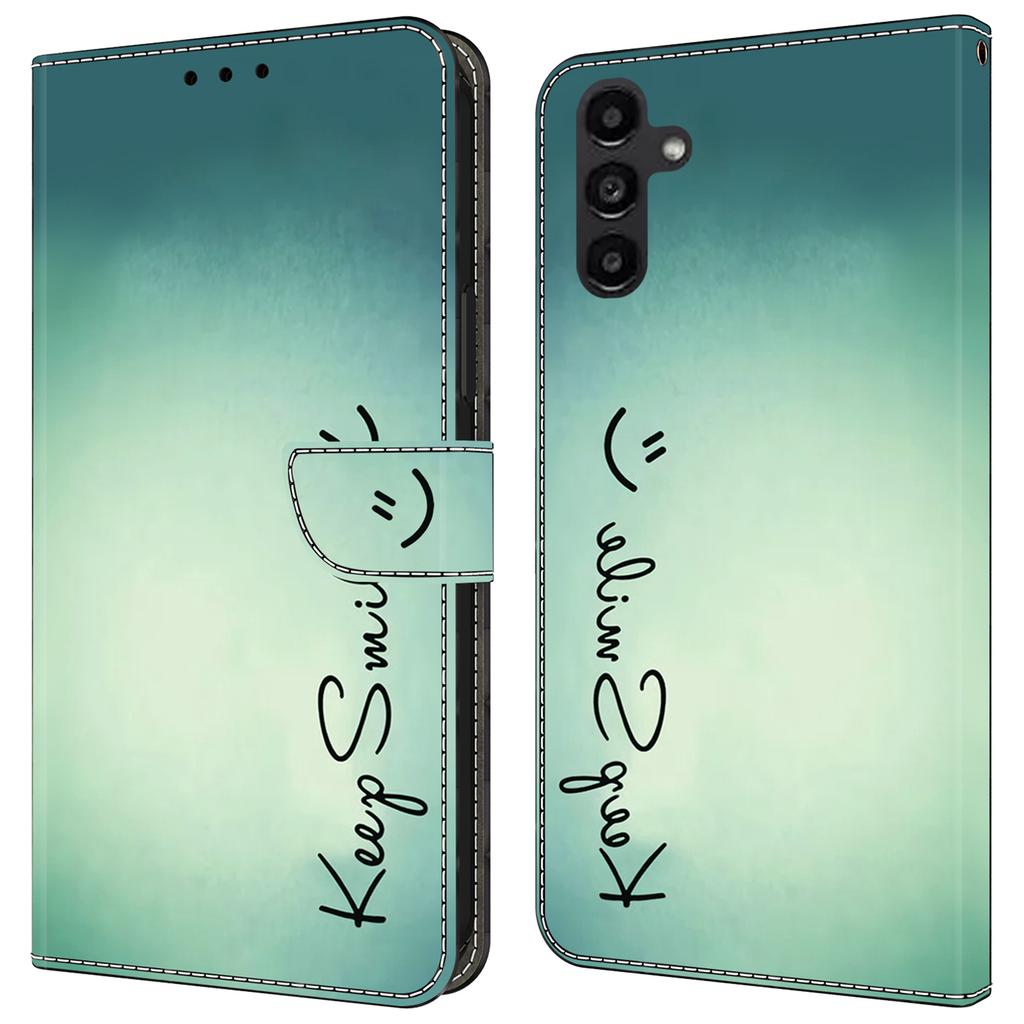 For Samsung Galaxy A24 4G (162.1 x 77.6 x 8.3mm) Case Pattern Print Leather Wallet Phone Cover