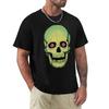 Vintage Halloween Glow Skull Tshirt Festival Casual Short Sleeve