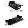 Large Capacity Draining Tray Space Saving Dish Drainer Sturdy Utensil Storage Holder  for Kitchen