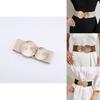 European And American Style Wide Elastic Waist Belt With Double Circle Buckle For Women