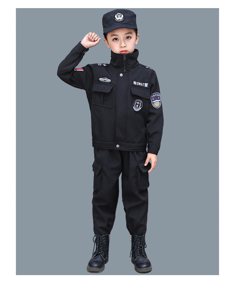 Dětská policejní uniforma - Zimní sametový kostým pro kluky a holky do školky