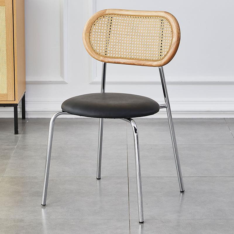 Modern Minimalist Solid Wood Backrest Dining Chairs Home Restaurants Office Rattan Woven Chairs
