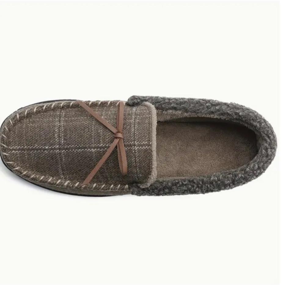 Winter European and American home plush slippers warm and non-slip indoor and outdoor bags heel large size men's cotton slippers Doudou shoes