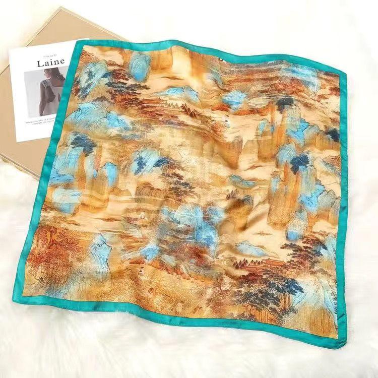 

Women s Soft Small Square Scarf | Versatile Elegant Square Silk Scarf with Stylish Patterns Perfect as a Scarf or Neck Accessory 70*70cm
