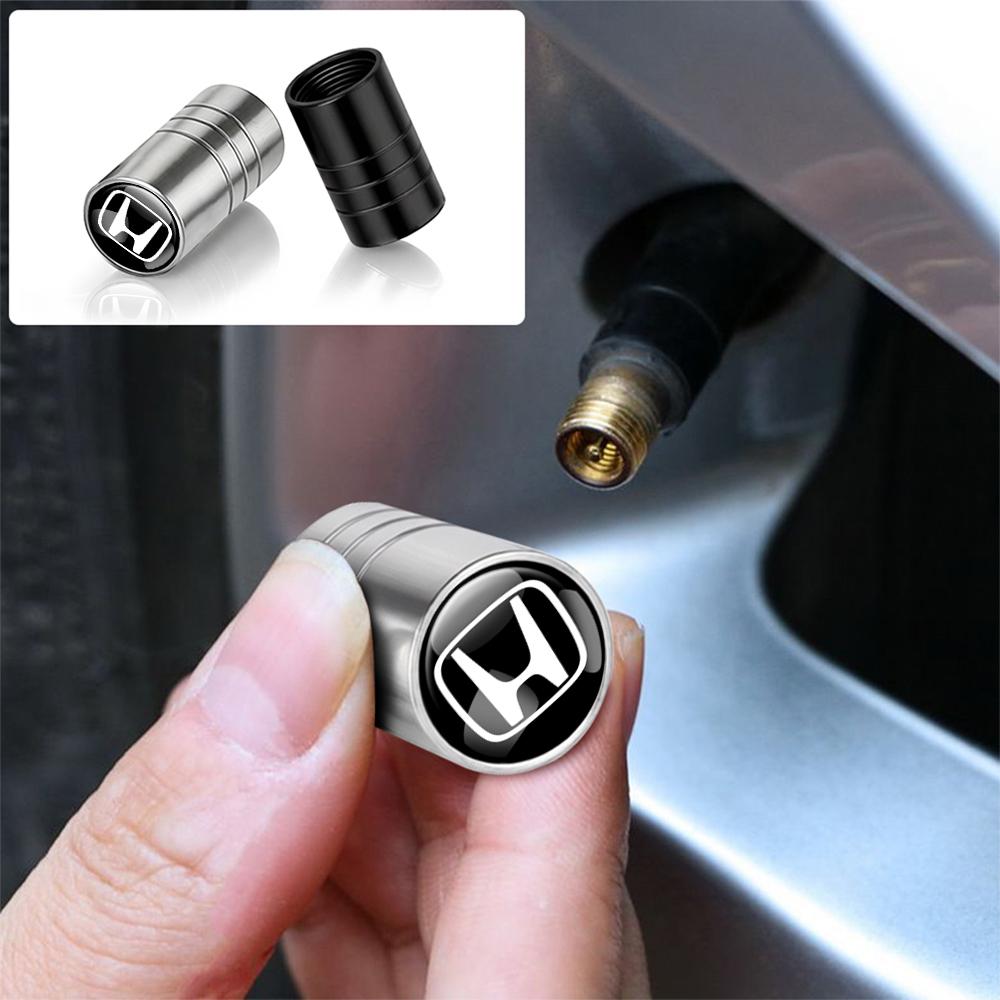 4Pcs Aluminum Alloy Car Wheel Tire Valve Caps Stem Cover For Honda Civic FIT CRV Accord Jazz HRV Prelude Insight Odyssey City