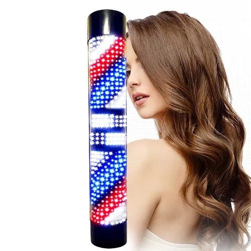110v LED Rotating Wall Light Barber Pole Waterproof Salon Barber Pole Shop Sign Light Red,Blue and White