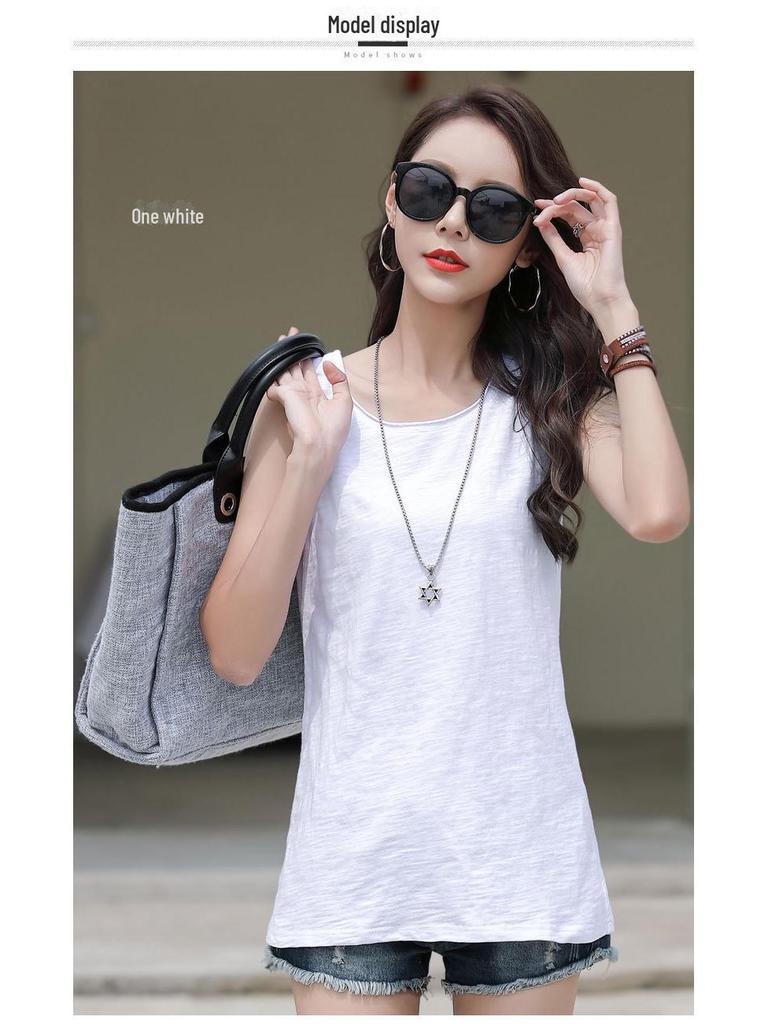 Women's Bamboo Cotton Sleeveless Vest - 2025 Summer Collection - Versatile, Loose Fit Top
