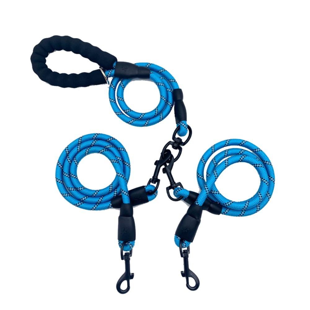 Medium and large dog dog leash Double dog double head reflective one drag 23456Multi dog leash
