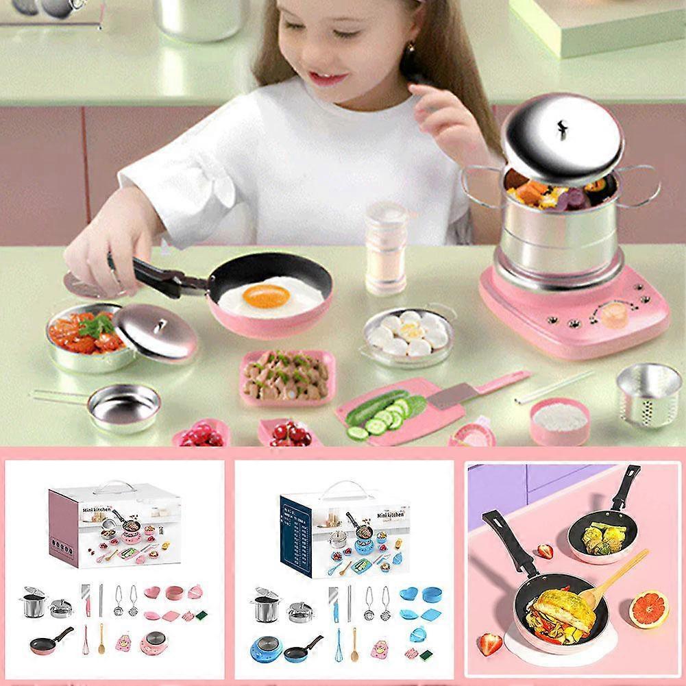 Mini Angolo Cottura Set Completo di Utensili da Cucina Set Giocattolo Puzzle di Cucina per Bambini