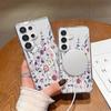 Women's Colored Flower Vine Is Suitable for Samsung s22Ultra Magnetic Mobile Phone Case Hard Case S25 + Anti-drop Transparent Protective Case.