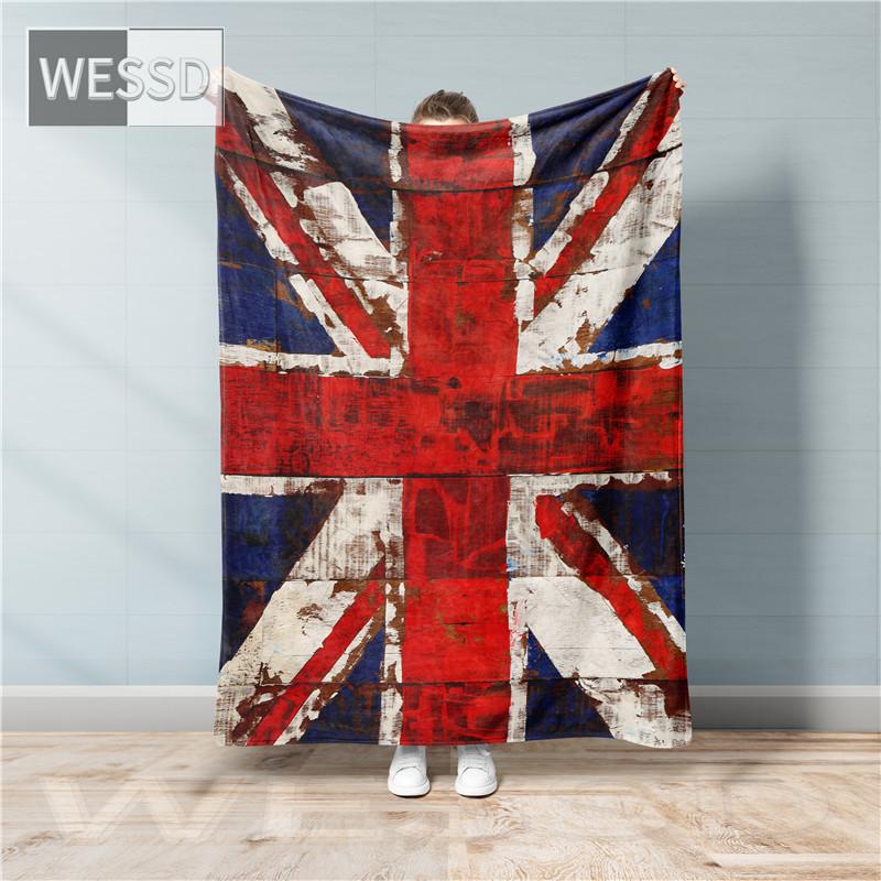 Bettüberwurf mit britischer Flagge, Retro-Stil, Einzel- und Doppeldecken, modische Flanell-Decken, dekorative Sofadecke, Reise- und Nickerchen-Mehrzweckdecke