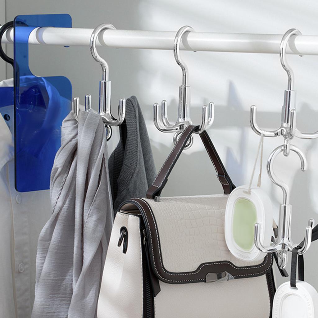 Set of 2 Multifunctional Closet Rod Hook Efficient Closet Hook Organizer For Neat Storage Of Belts And Scarves