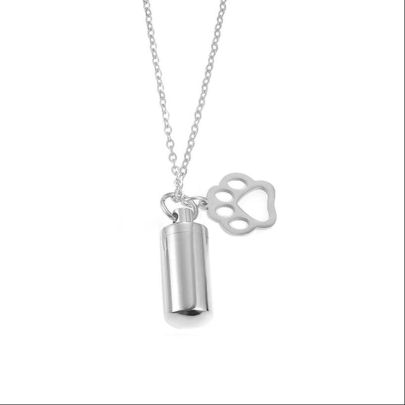 Gold & Silver Electroplated Stainless Steel Pet Cremation Pendant Necklace.