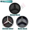 For Mercedes Benz Silver Border 3D Mirror Emblem For Mercedes Benz A W176 B W246 C W205 Class Matte Black OE Style Front Grille