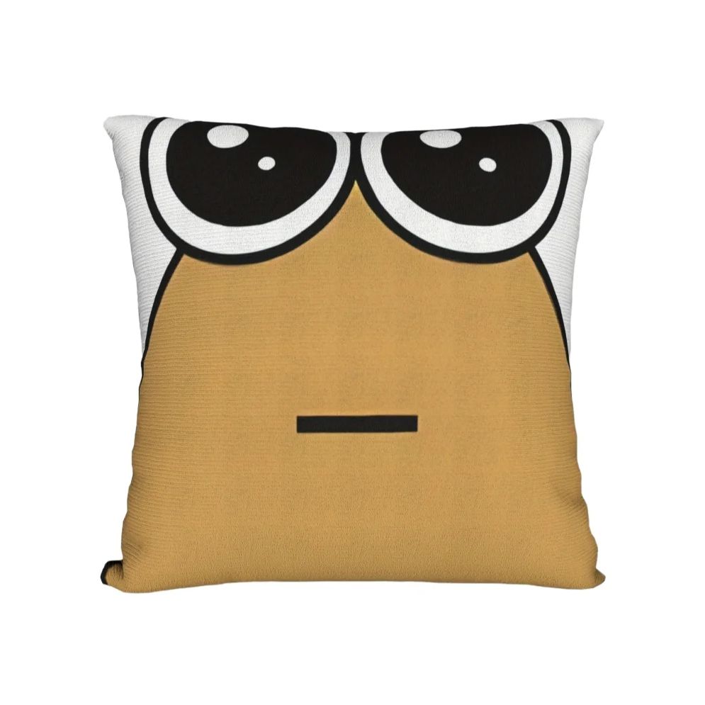 1Pc Cute Big Eyes Meme Pillow Cover, Polyester 2D Double-Sided Print, Soft Throw Pillow Case, Home Decor For Bedroom, Perfect Gi