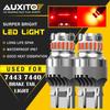2X  7443 7440 Flash Strobe Blinking Red Brake Tail Stop Light LED Bulbs 2F