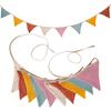 10 Drapeaux 2,6M Fanions en Jute Décoration de Fête de Mariage Banderoles Vintage Accessoire Photo Guirlande pour Maison Baby Shower Carnaval