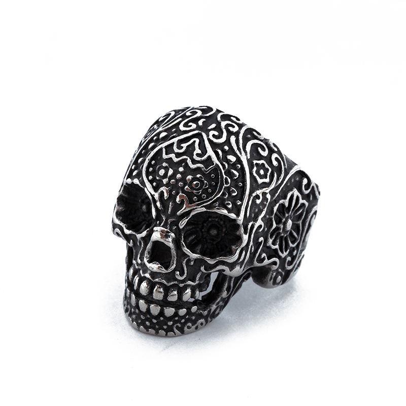Halloween Skull Ring for Men Hip-hop Retro Exaggerated Ring