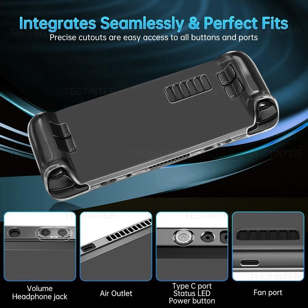 Transparent TPU Case Shell Compatible with Steam Deck Host Anti-drop Protective Cover Back Sleeve For Steam deck Accessories