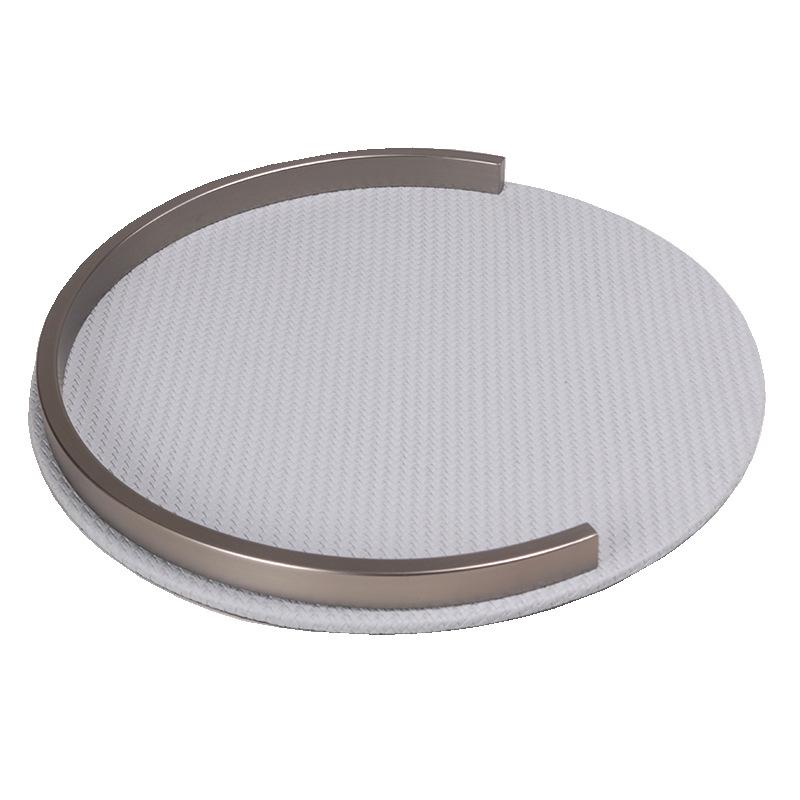 

Легкий роскошный современный кожаный поднос для хранения украшений, дизайнерская модель, туалетный столик для гостиной, настольный металлический поднос для хранения