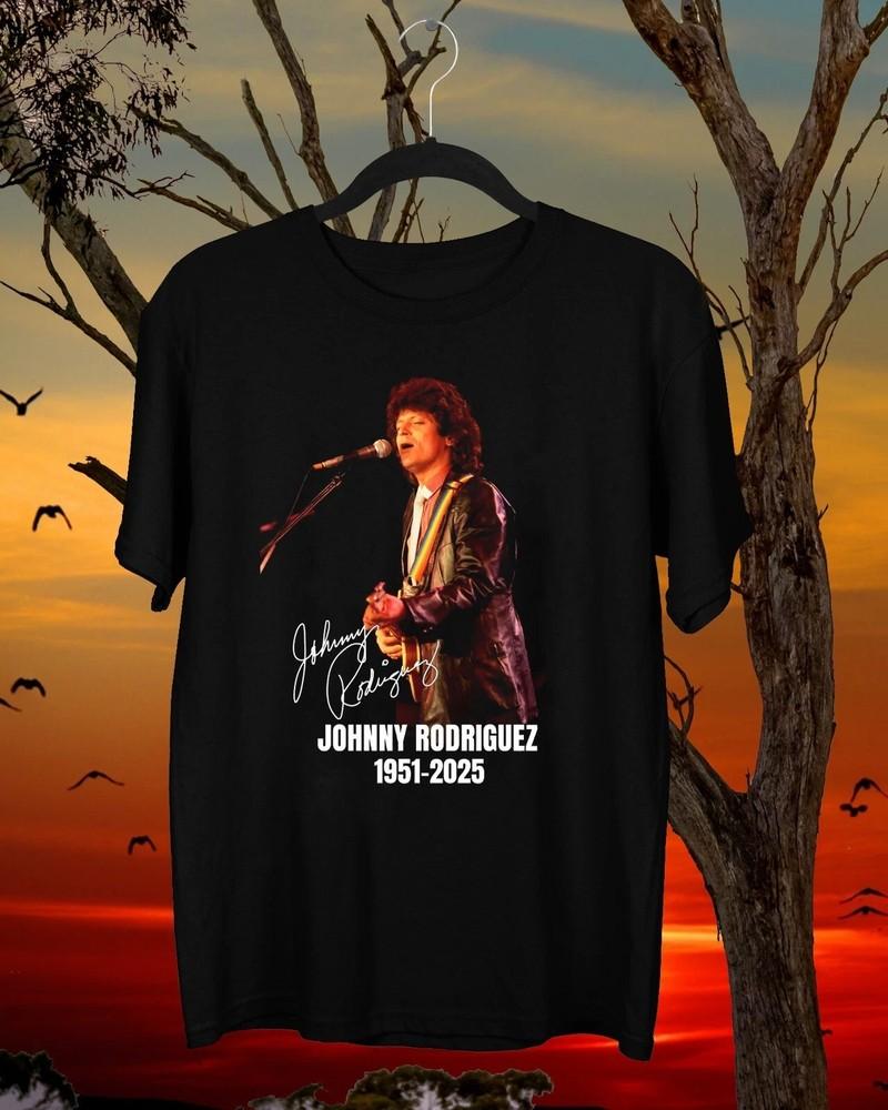 RIP Johnny Rodriguez 1951-2025 Signed Black All Size Tee T-Shirt Unisex T-Shirt