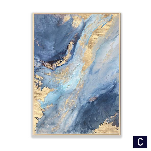 Moderne Poster Abstrakte Marmor Textur Leinwand Druck Malerei Blaue Tinte Poster Und Drucke Nordic Wand Bilder Wohnzimmer Dekor