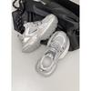 Thick-soled heightening dad shoes women's spring new silver breathable versatile lightweight sports and leisure shoes