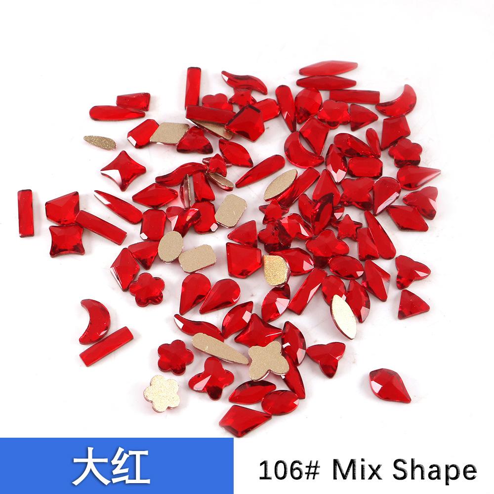 Nail Art Aurora Diamond, Warm Elf With The Same Champagne Flat Bottom Special-Shaped Diamond Mixed With 100 Internet Celebrity Nail Art Diamonds