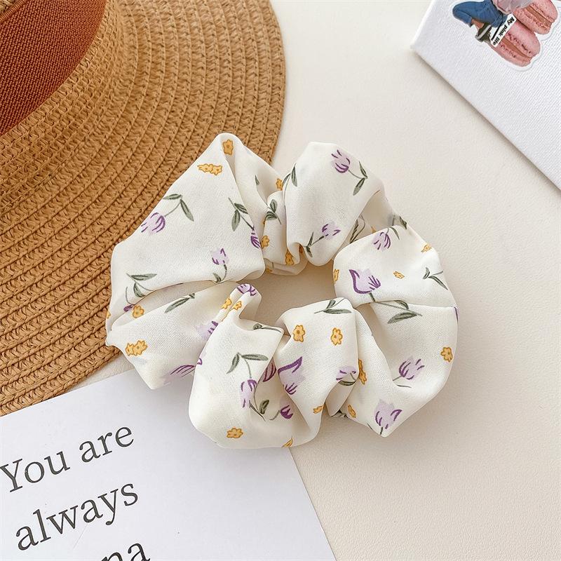 Fresh and Light Fabric Flower-shaped Hairband Hair Accessory for Women with Ponytail. Elastic and Durable Large Hairband.