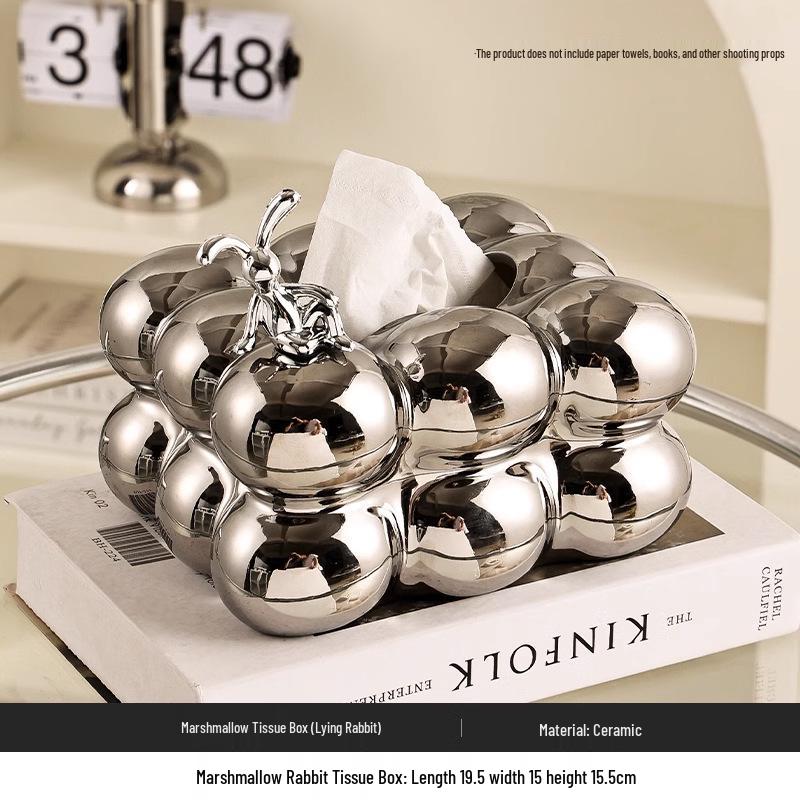 Minimalistická keramická krabička na kapesníky - Luxusní dávkovač papírových ubrousků do obývacího pokoje a domácí dekorace