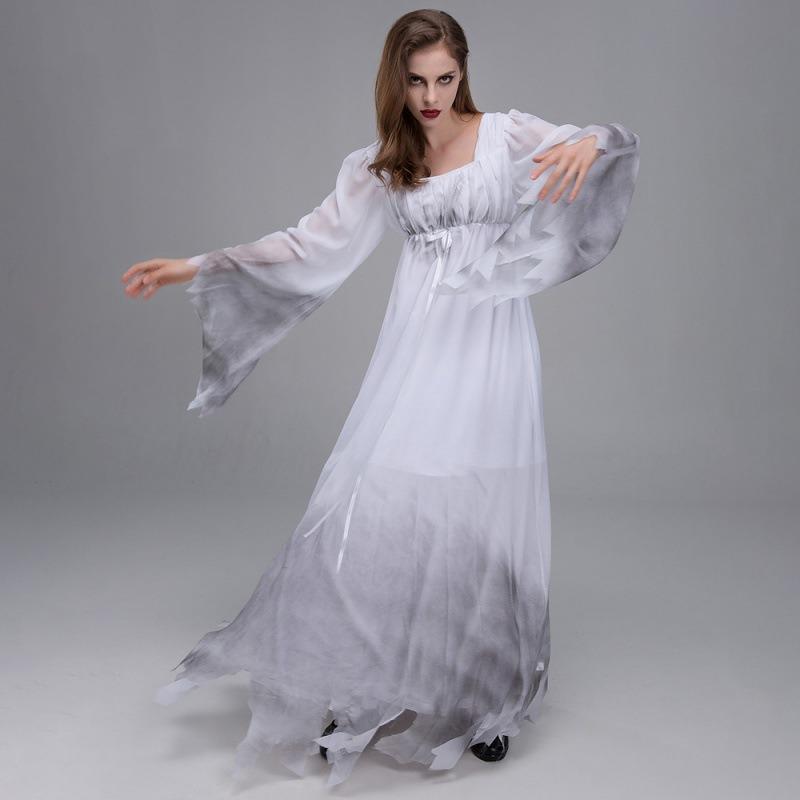 Horror Zombie Costume, Halloween Ghost Zombie Female Ghost Costume, Vampire Bride Playing Ghost Costume