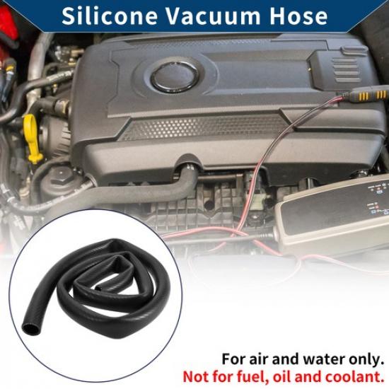 33 Ft 78" 22mm ID 3mm Thickness Silicone Vacuum Hose for Air and Water Black