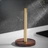 Cmaos Walnut Gold Wooden Roll Paper Holder
